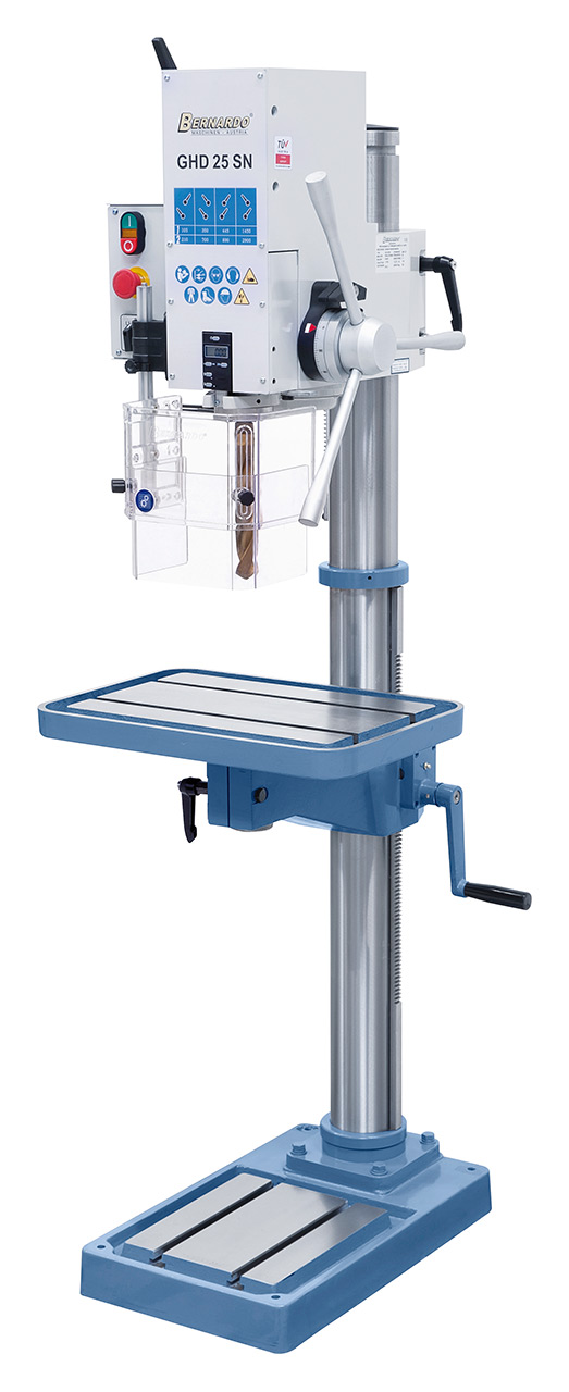 Taladro de columna con engranajes GHD 25 SN con indicador digital de profundidad de taladro