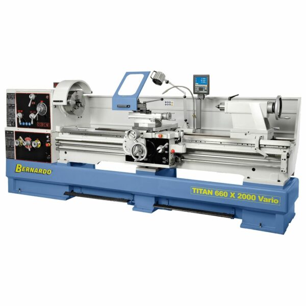 Torno universal de velocidad variable sin escalones Titan 660 x 2000 Vario Bernardo