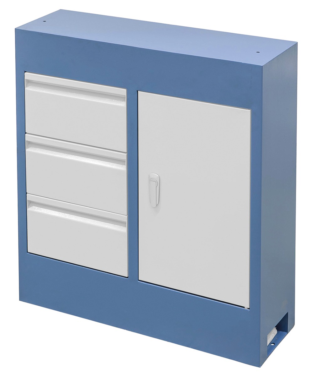 Bancada Deluxe para torno Profi 400 V / 400 G con 3 cajones y armario con puerta